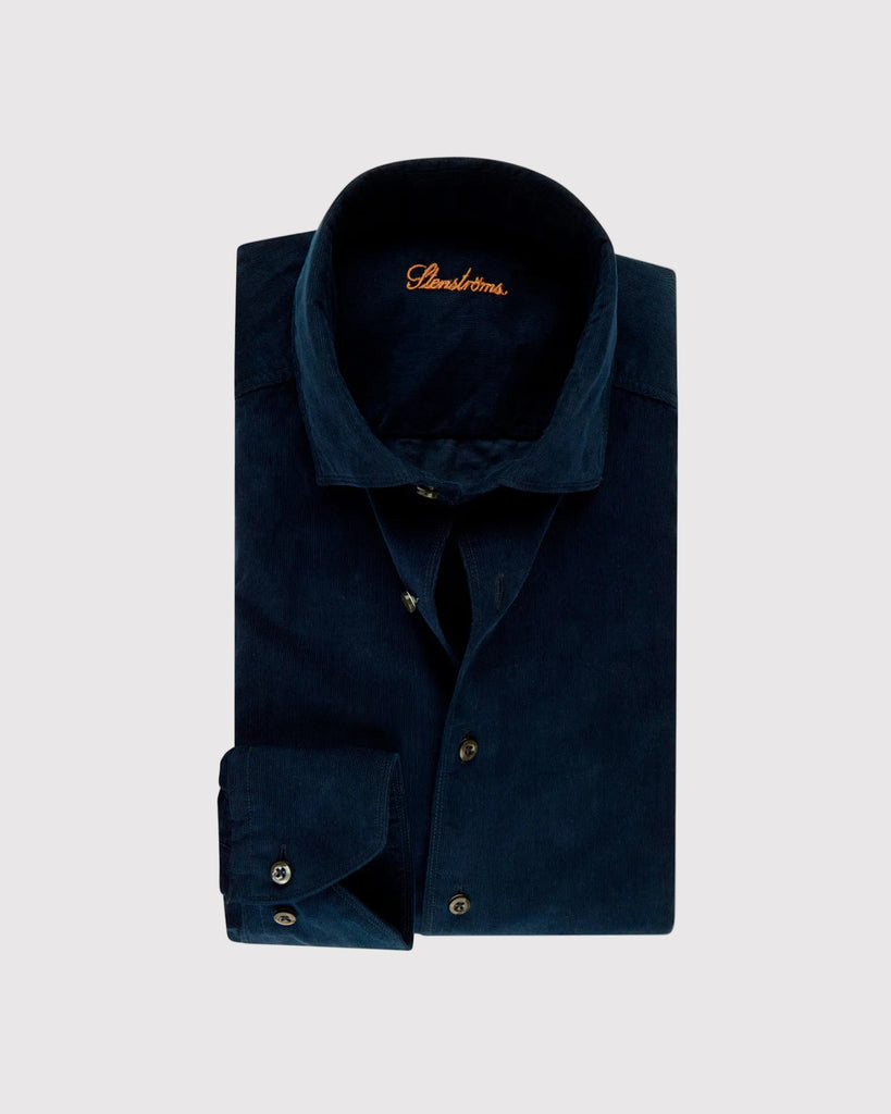 Regular Fit Casual Corduroy Shirt Blå