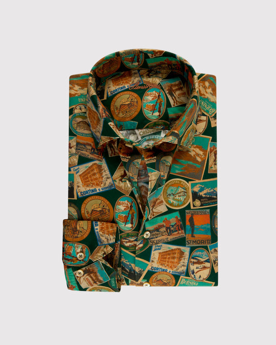 Slim Fit Cortina Ski Skjorte Grøn