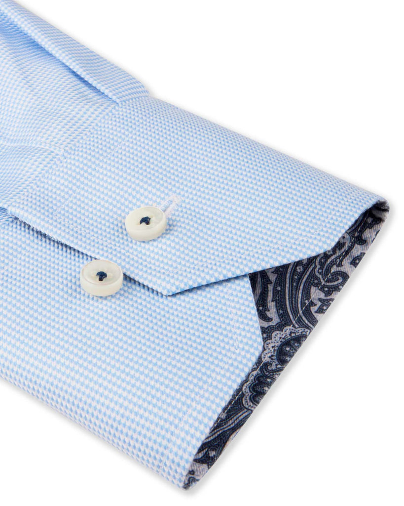 Slim Fit Kontrast Skjorte Blå