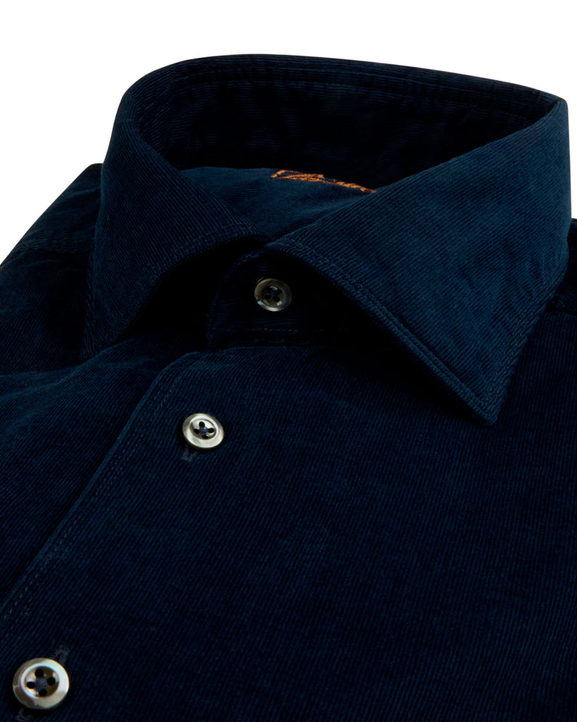 Regular Fit Casual Corduroy Shirt Blå
