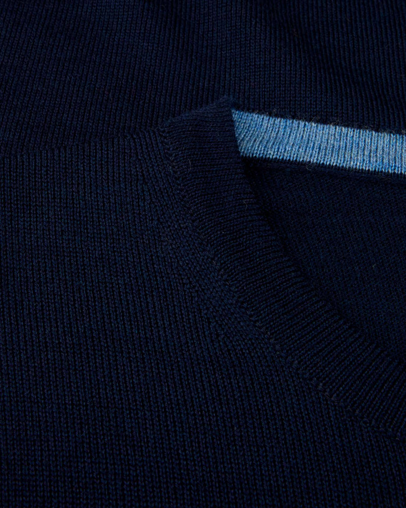 Crew Neck Merino Patch Blå