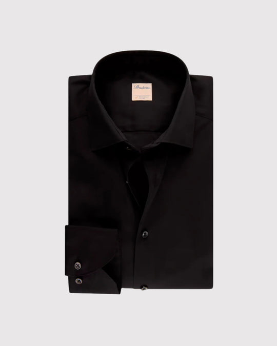 Slim Fit Stretch Skjorte Sort