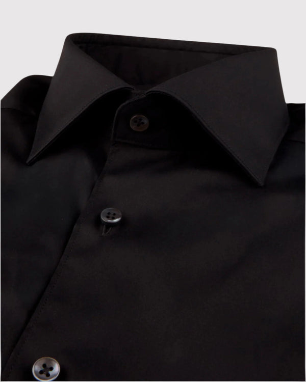 Slim Fit Stretch Skjorte Sort