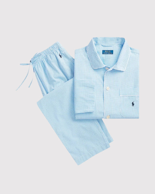 Long Sleeve Pajama Set Blå