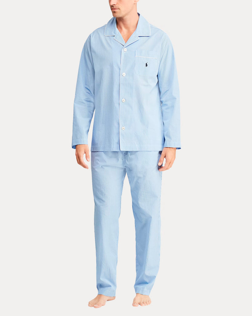 Long Sleeve Pajama Set Blå