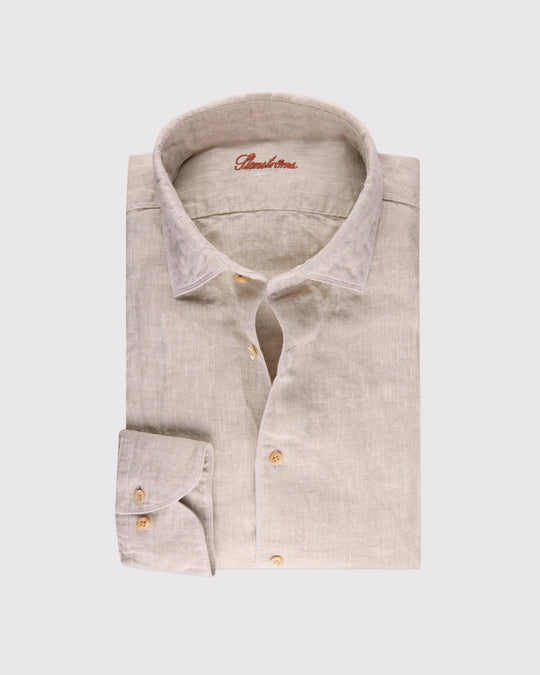 Slim Fit Hør Skjorte Sand