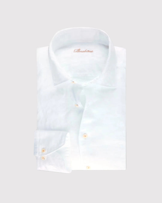 Slim Fit Hør Skjorte Hvid