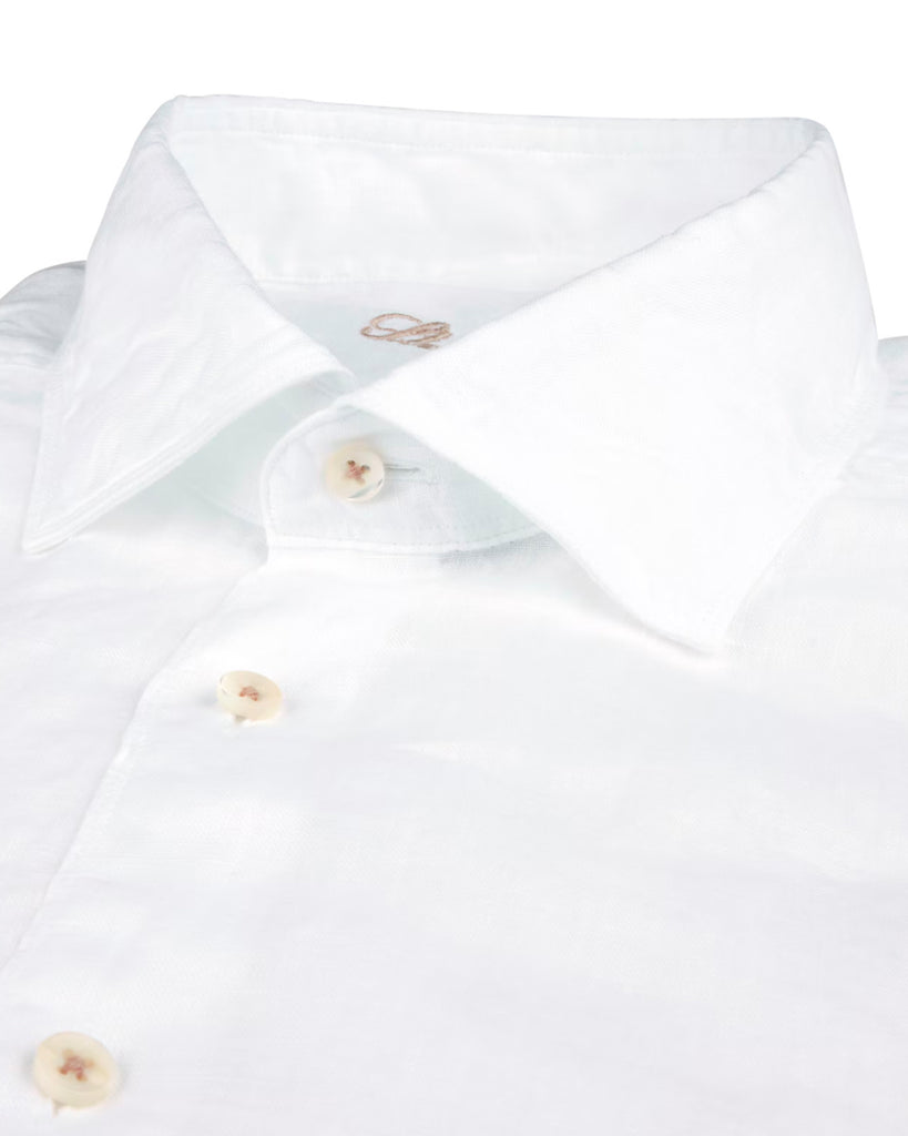 Slim Fit Hør Skjorte Hvid