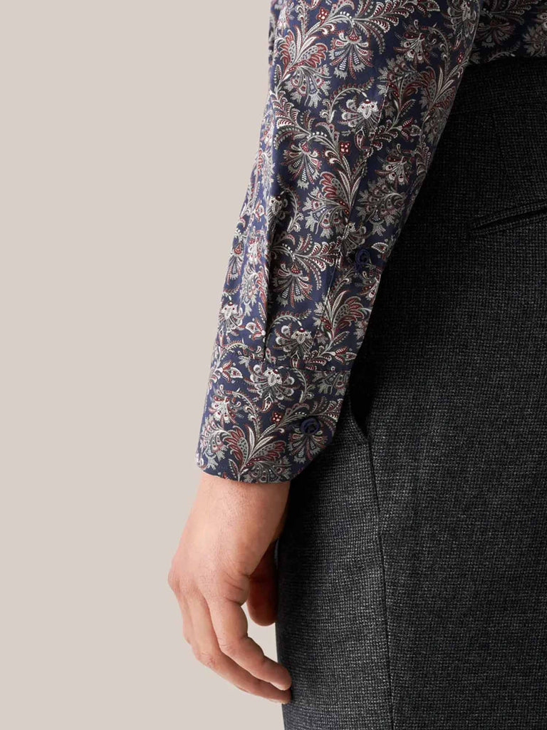 Contemporary Fit Paisley Print Blå