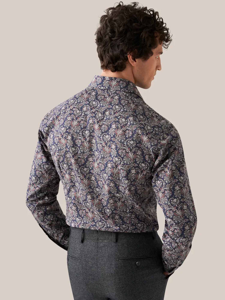 Contemporary Fit Paisley Print Blå