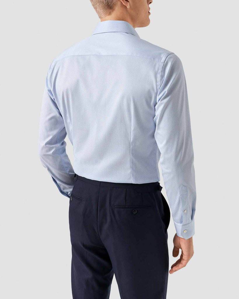 Slim Fit Brocade Supima 120 Shirt Blå