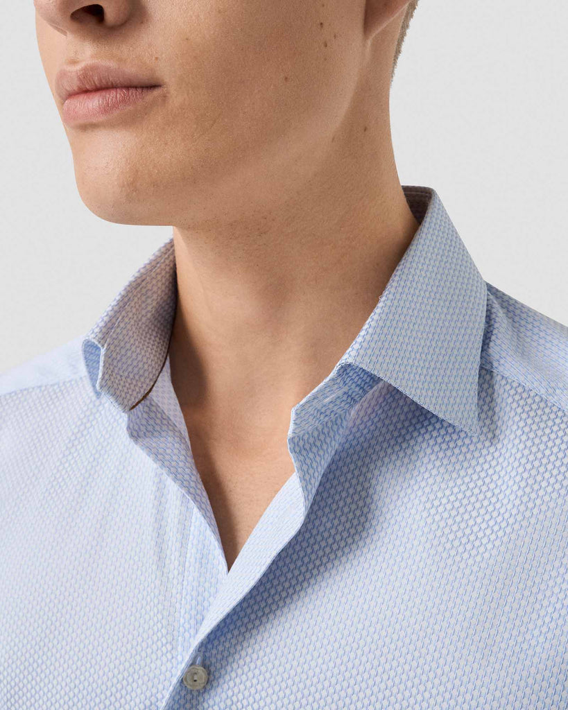 Slim Fit Brocade Supima 120 Shirt Blå