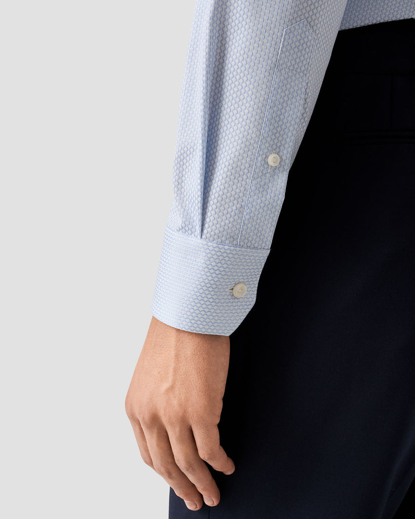 Slim Fit Brocade Supima 120 Shirt Blå