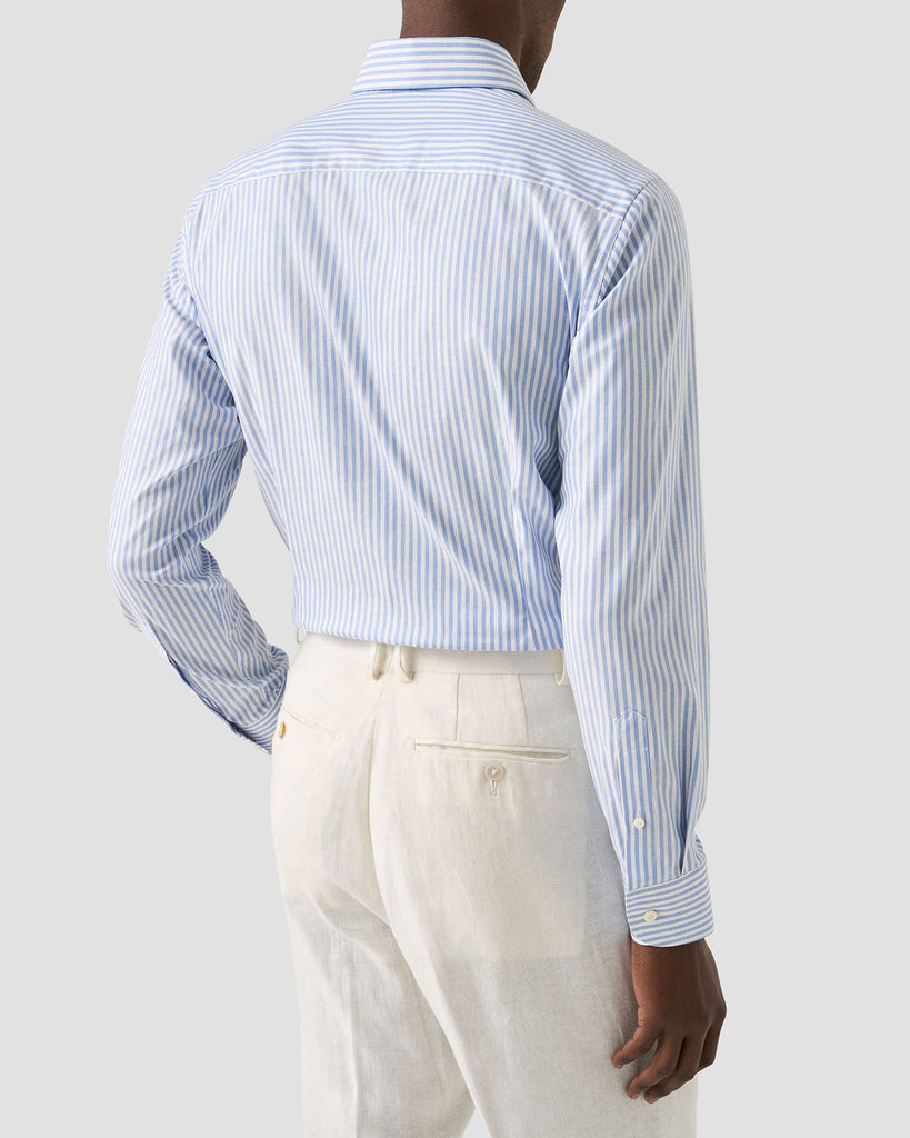 Slim Fit Striped Sig Oxford Blå