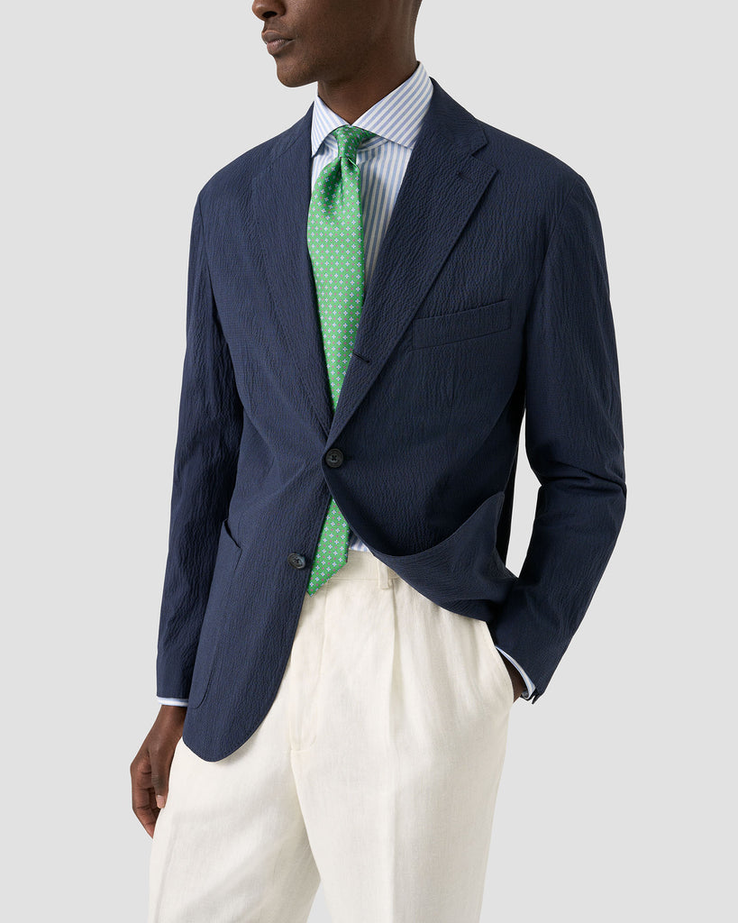 Slim Fit Striped Sig Oxford Blå