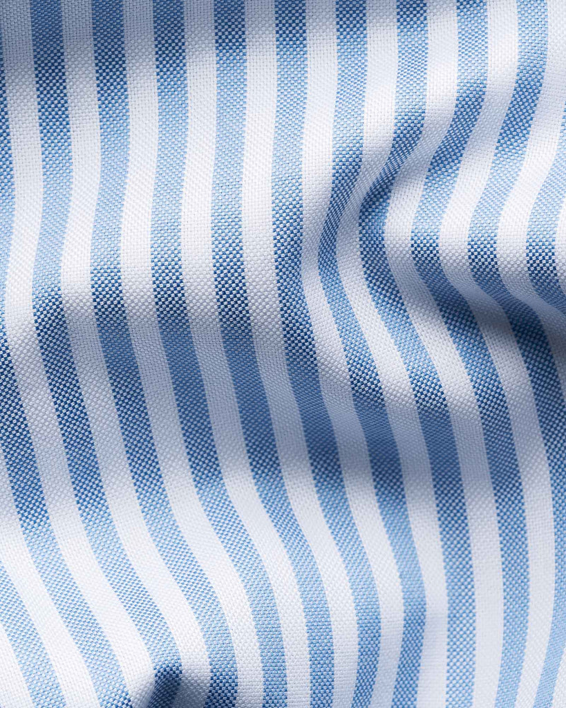 Slim Fit Striped Sig Oxford Blå
