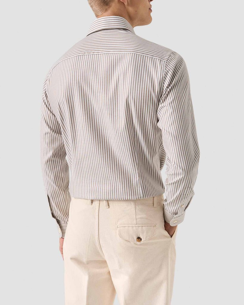 Striped Sig Oxford Slim Brun