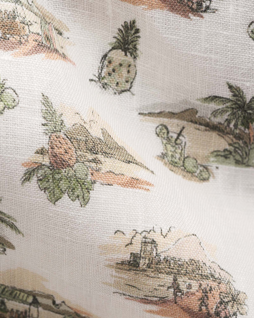 Motif Linen Shirt Hvid