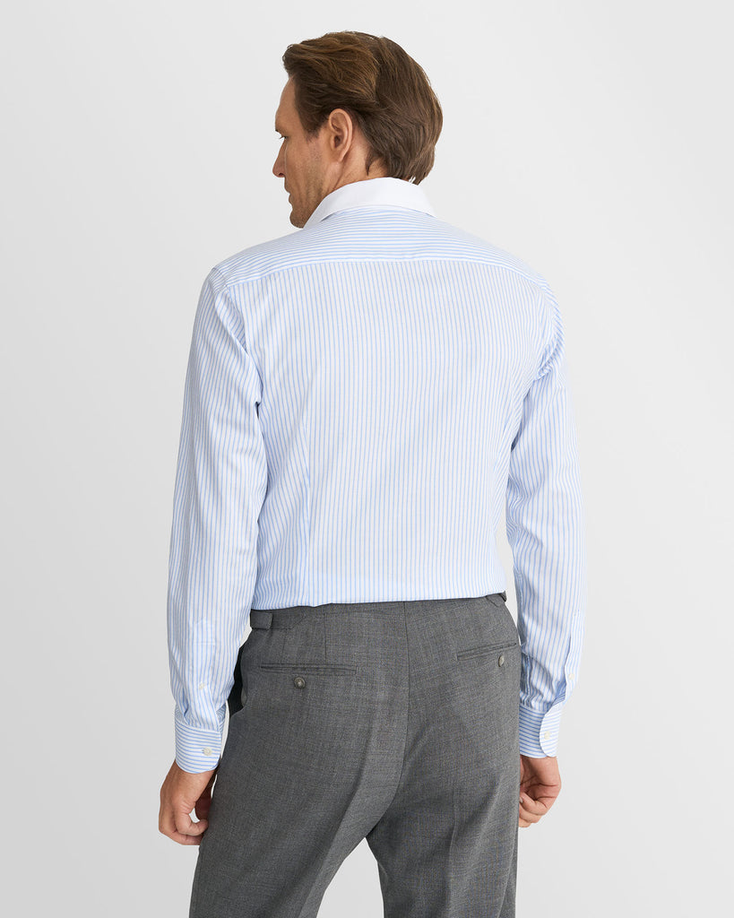 Striped Oxford Slim Hvid