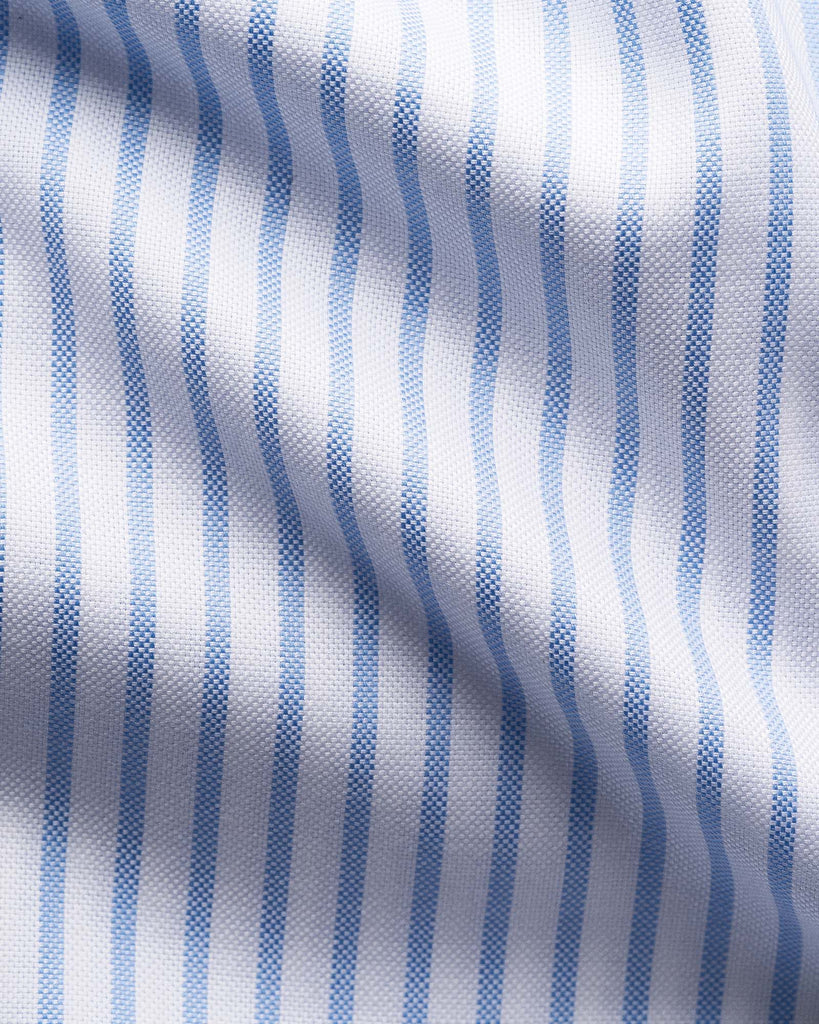 Striped Oxford Slim Hvid