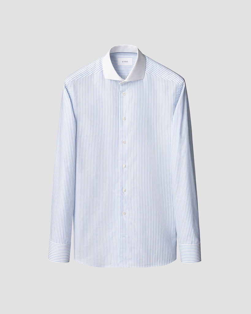 Striped Oxford Slim Hvid