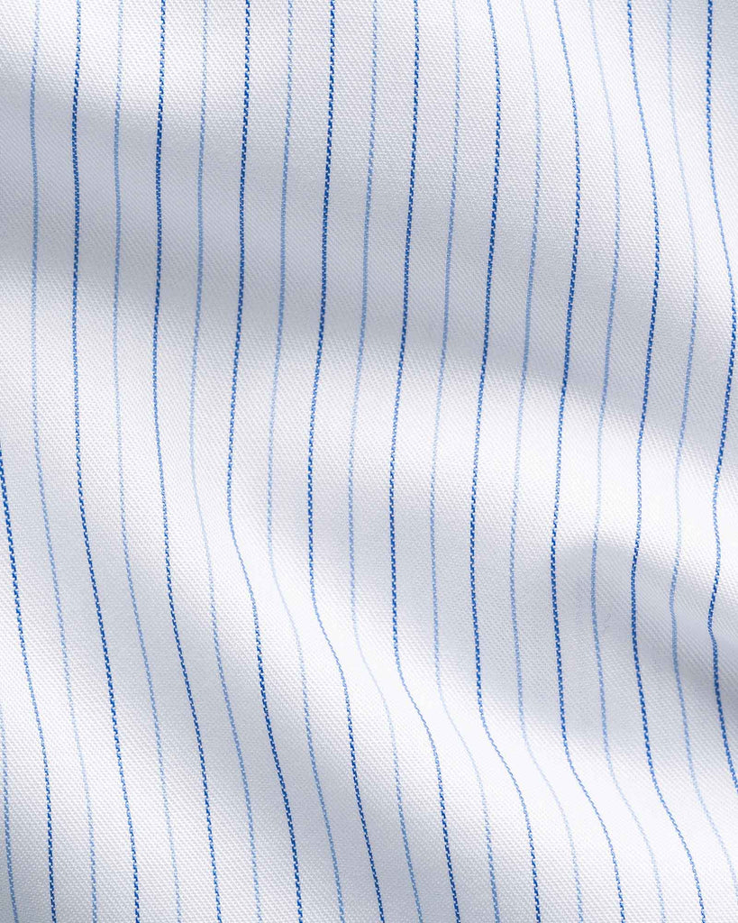Slim Fit Striped Fine Twill Skjorte