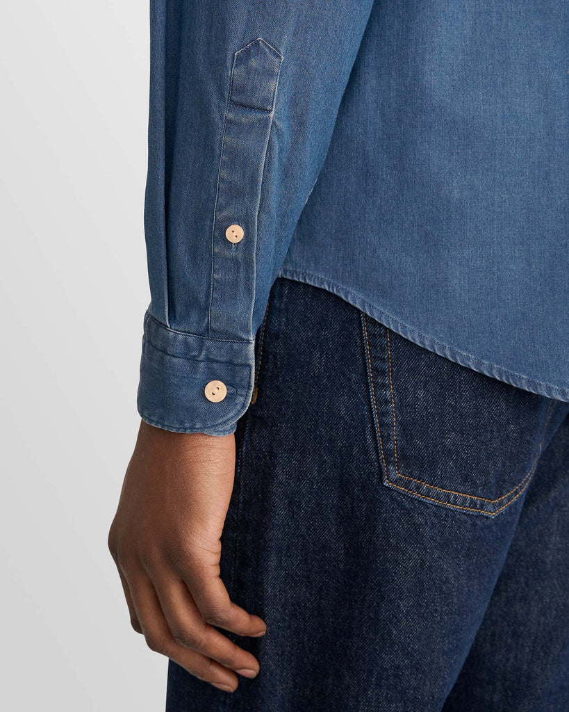 Denim Stretch Shirt Blå