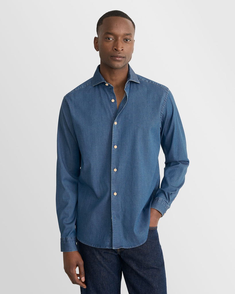 Denim Stretch Shirt Blå