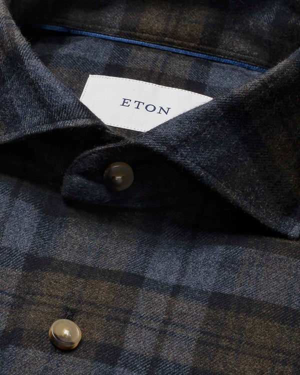 Plaid Check Flannel Blå