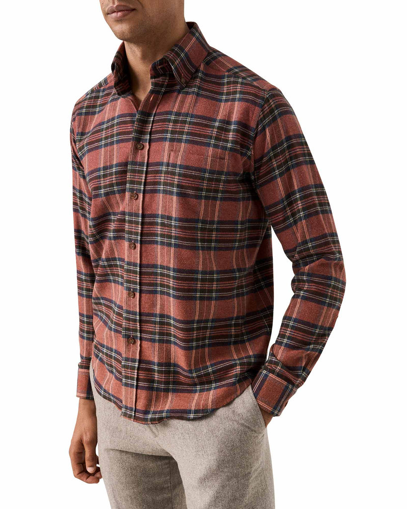 Flannel Check Skjorte Rød