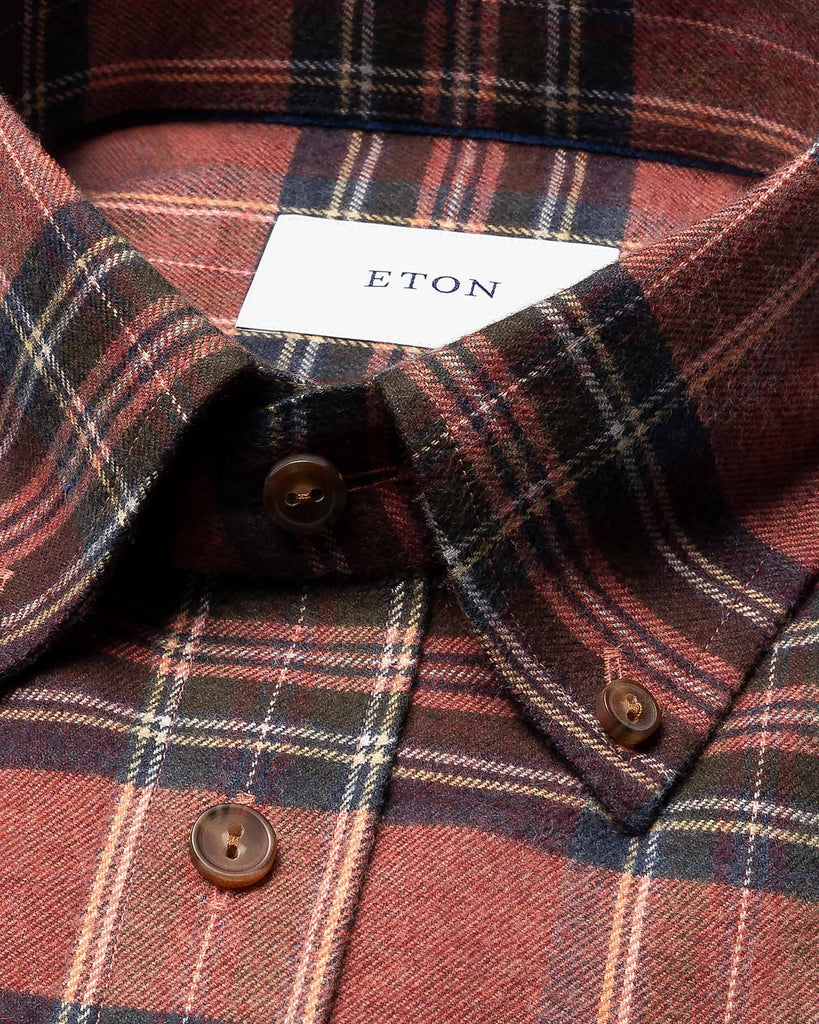 Flannel Check Skjorte Rød