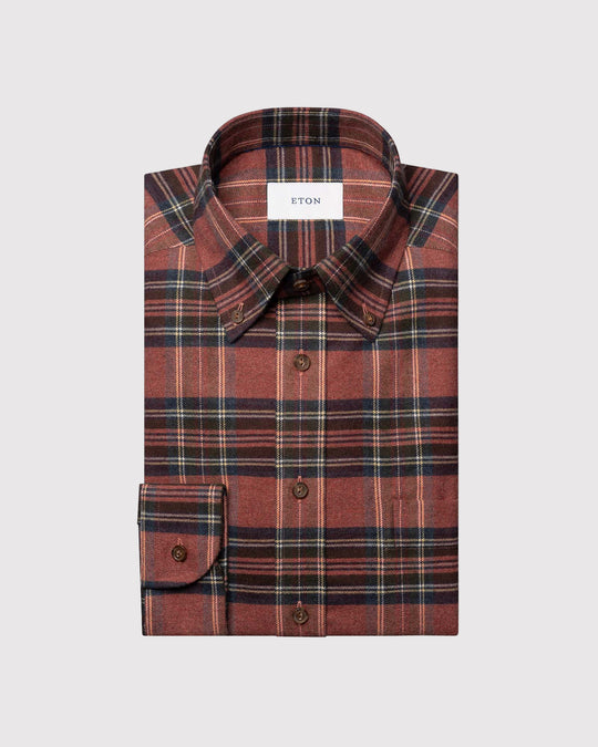 Flannel Check Skjorte Rød