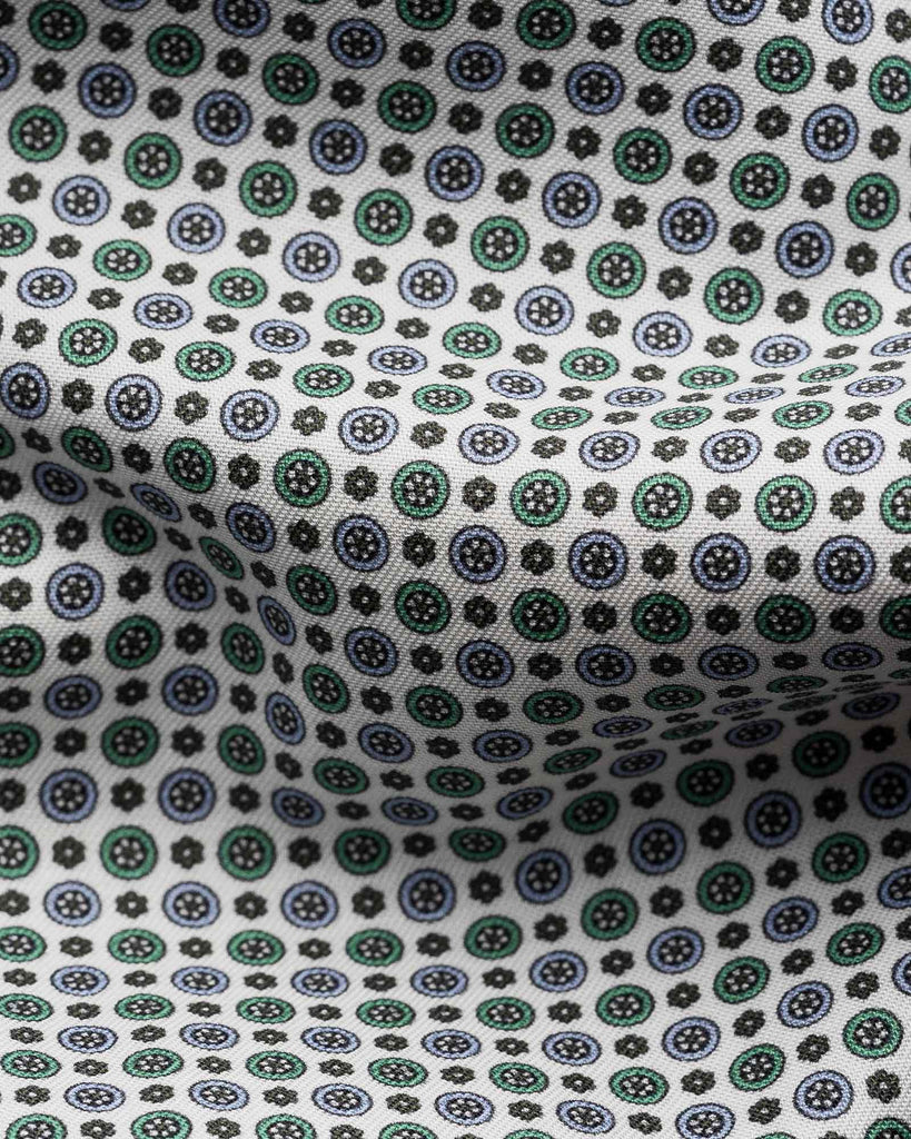 Slim Fit Micro Medallion Skjorte Hvid
