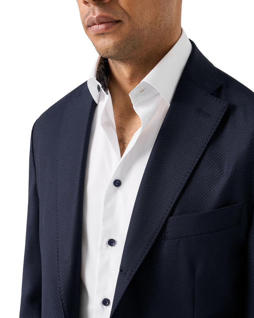 Slim Fit Floral Kontrast Skjorte Hvid