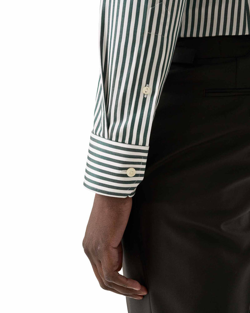 Slim Fit Bengal Striped Skjorte Grøn
