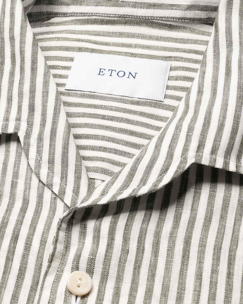 Striped Linen Shirt Grøn
