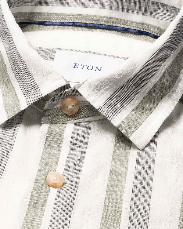 Multi Striped Linen Shirt Grøn