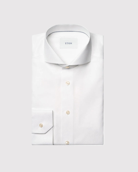 Slim Fit Semi Solid Skjorte Hvid