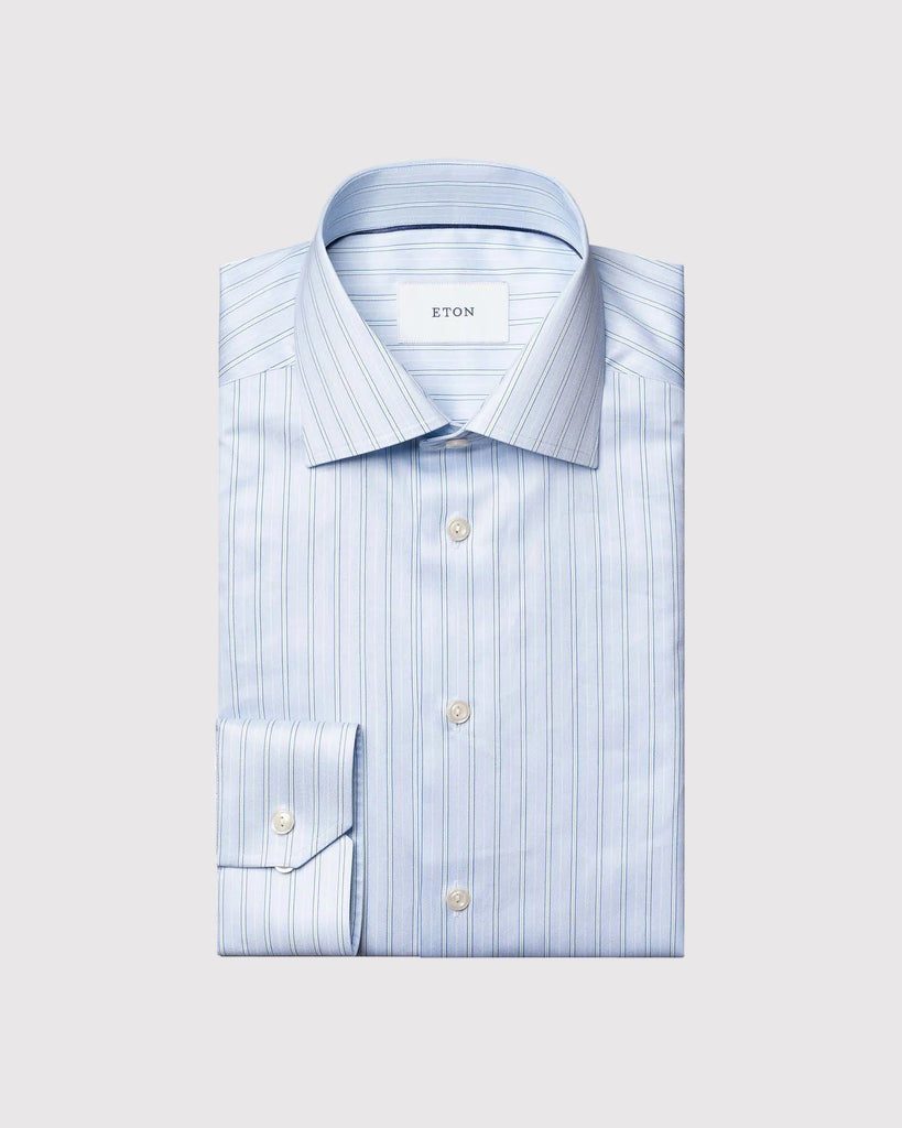 Contemporary Fit Striped Signature Blå