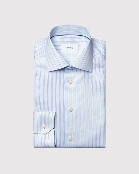 Contemporary Fit Striped Signature Blå