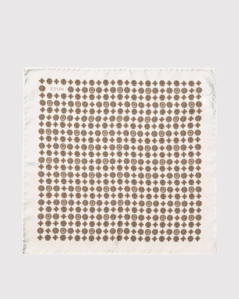 Geometric Pocket Square Brun