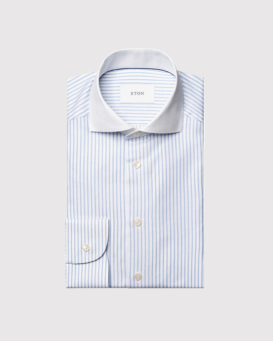 Striped Oxford Slim Hvid