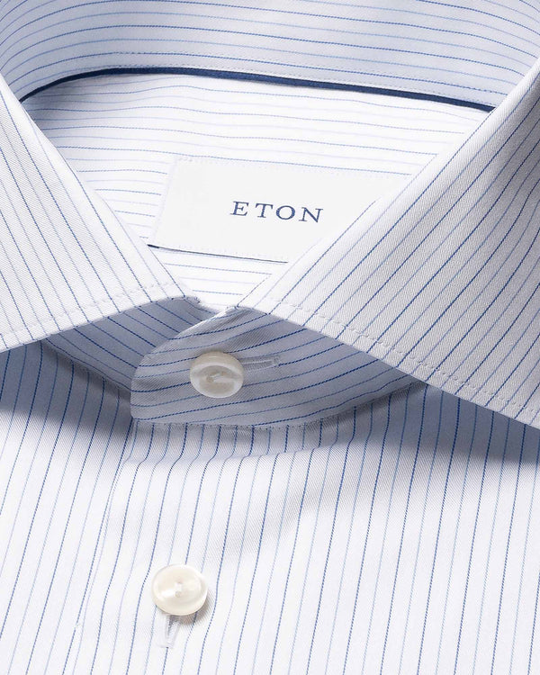 Slim Fit Striped Fine Twill Skjorte