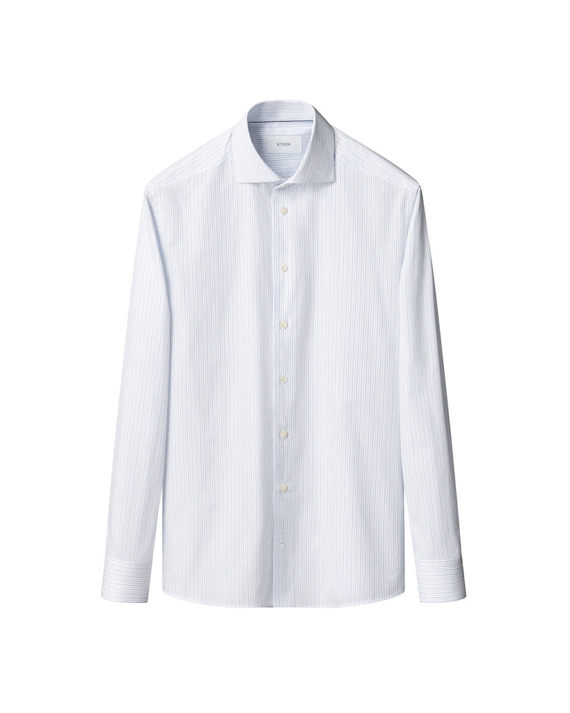 Slim Fit Striped Fine Twill Skjorte