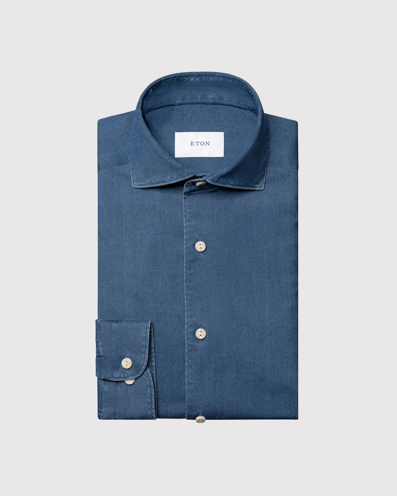 Denim Stretch Shirt Blå