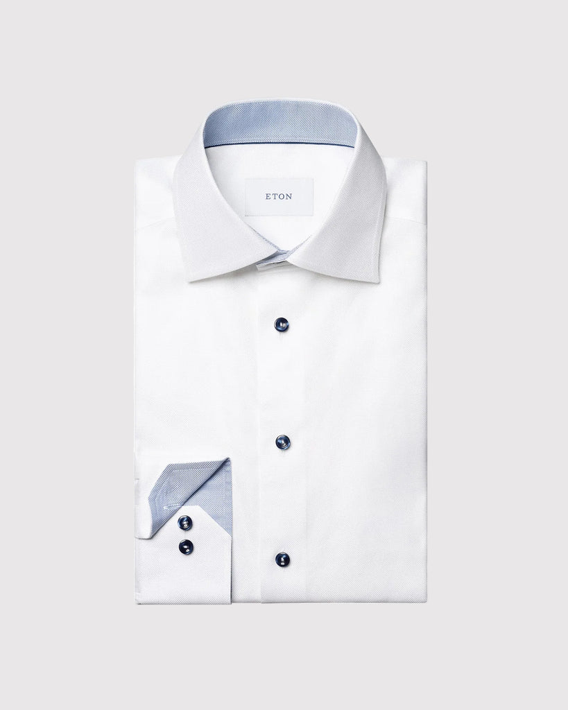 Contemporary Fit Solid Royal Skjorte Hvid