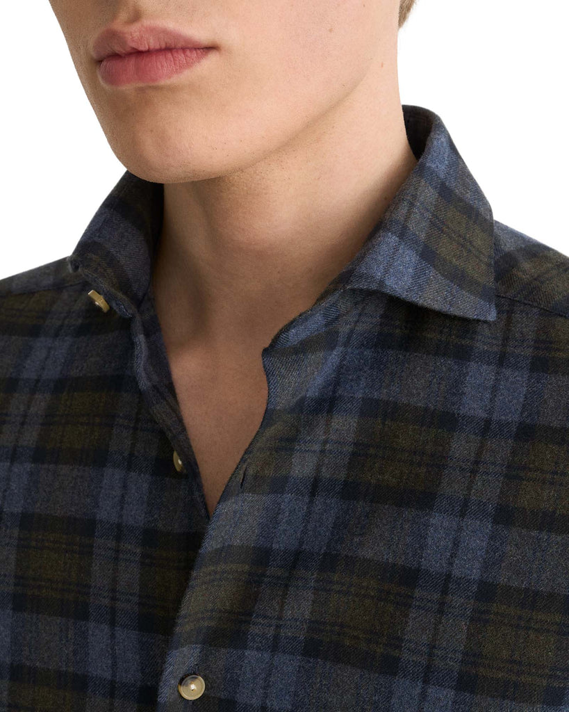 Plaid Check Flannel Blå