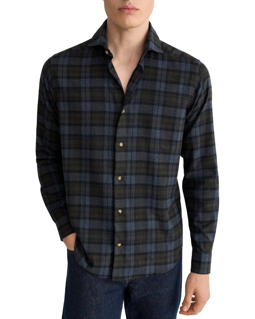 Plaid Check Flannel Blå