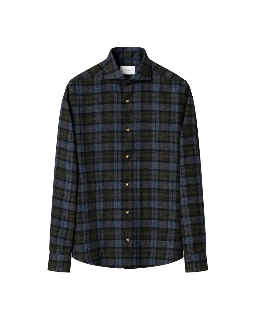 Plaid Check Flannel Blå