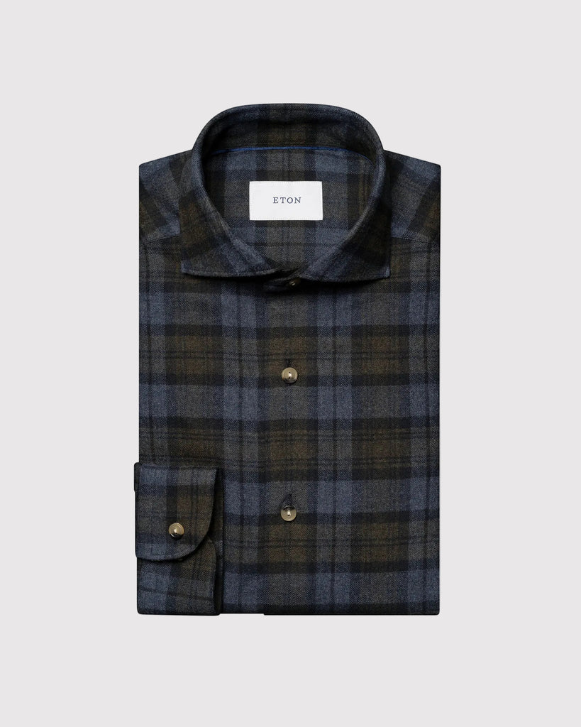 Plaid Check Flannel Blå
